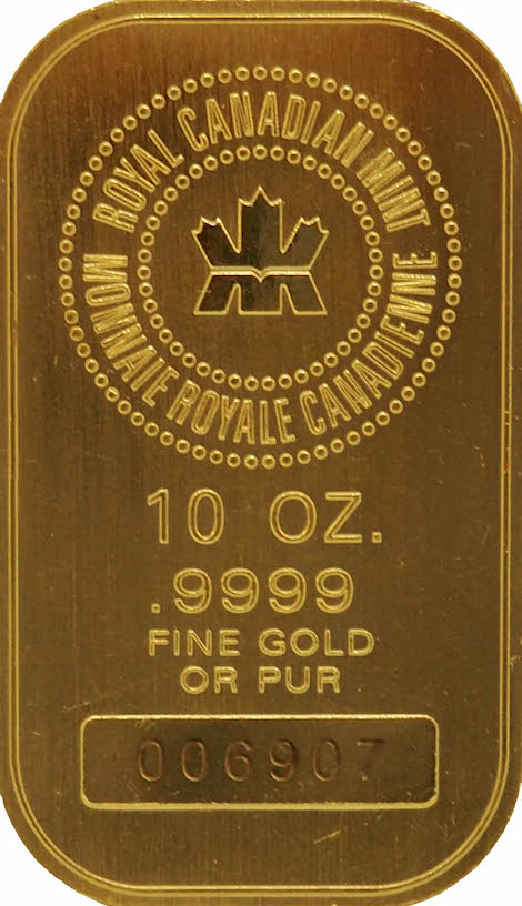 10 Oz Gold Bar Royal Canadian Mint